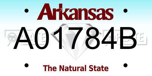 A01784B Arkansas License Plate