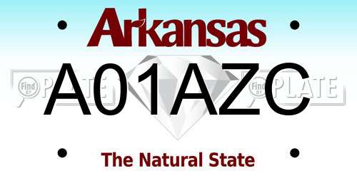 A01AZC Arkansas License Plate