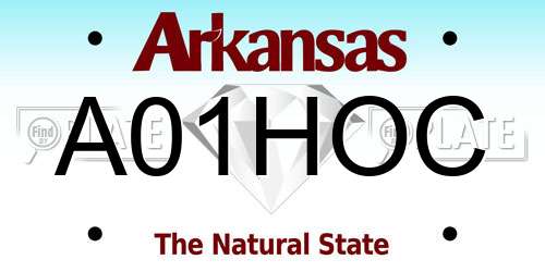 A01HOC Arkansas License Plate