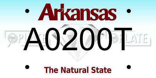 A0200T Arkansas License Plate