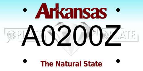 A0200Z Arkansas License Plate