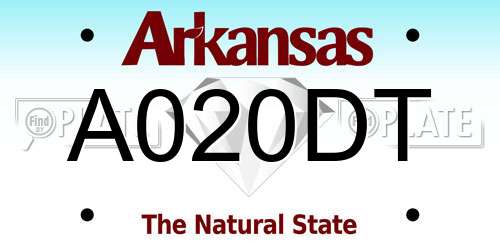 A020DT Arkansas License Plate