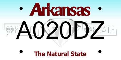 A020DZ Arkansas License Plate