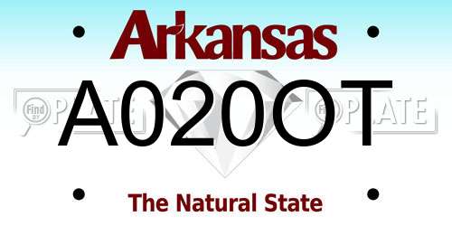A020OT Arkansas License Plate