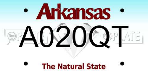A020QT Arkansas License Plate