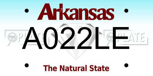 A022LE Arkansas License Plate