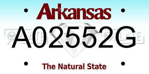 A02552G Arkansas License Plate