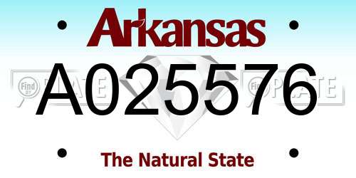 A025576 Arkansas License Plate