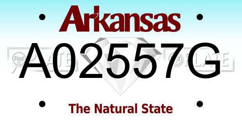 A02557G Arkansas License Plate