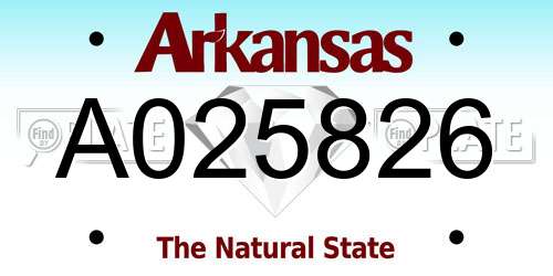 A025826 Arkansas License Plate