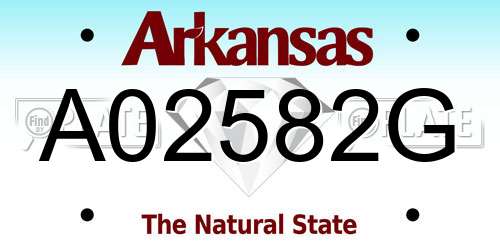 A02582G Arkansas License Plate