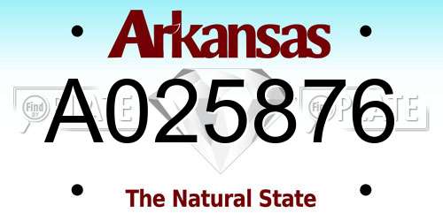 A025876 Arkansas License Plate