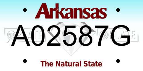 A02587G Arkansas License Plate