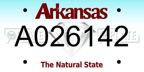 A026142 Arkansas License Plate