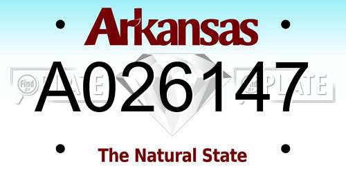 A026147 Arkansas License Plate
