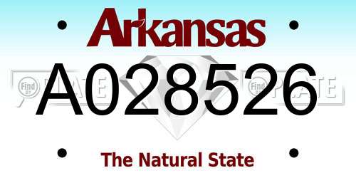 A028526 Arkansas License Plate