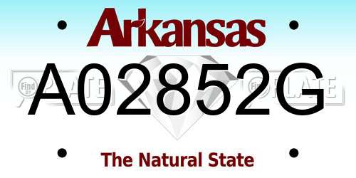 A02852G Arkansas License Plate