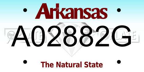 A02882G Arkansas License Plate