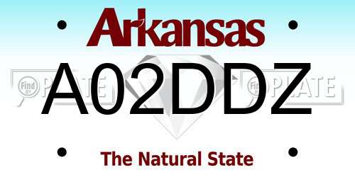 A02DDZ Arkansas License Plate