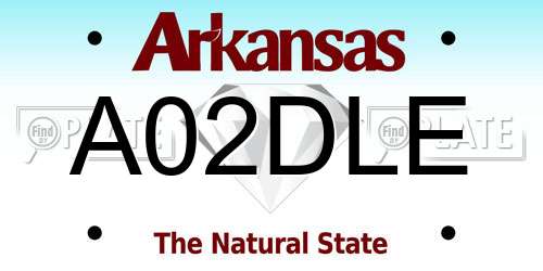 A02DLE Arkansas License Plate