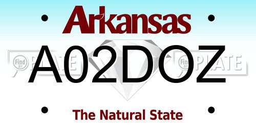 A02DOZ Arkansas License Plate