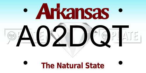 A02DQT Arkansas License Plate