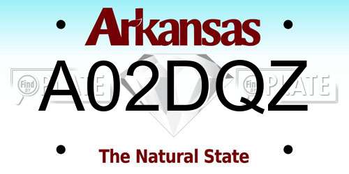 A02DQZ Arkansas License Plate