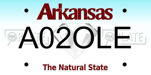 A02OLE Arkansas License Plate