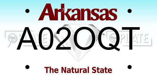 A02OQT Arkansas License Plate