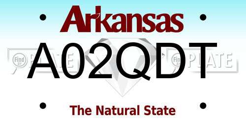 A02QDT Arkansas License Plate