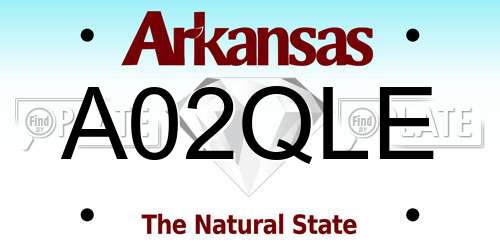 A02QLE Arkansas License Plate