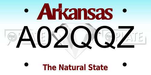 A02QQZ Arkansas License Plate