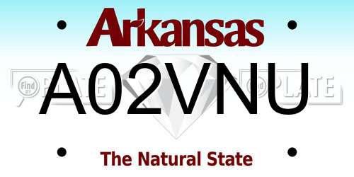 A02VNU Arkansas License Plate