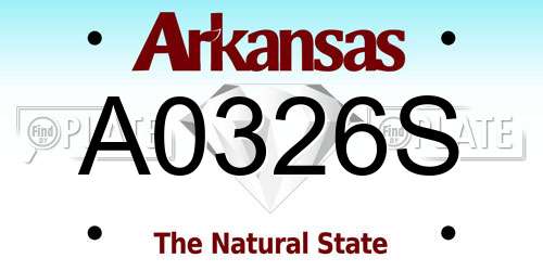 A0326S Arkansas License Plate