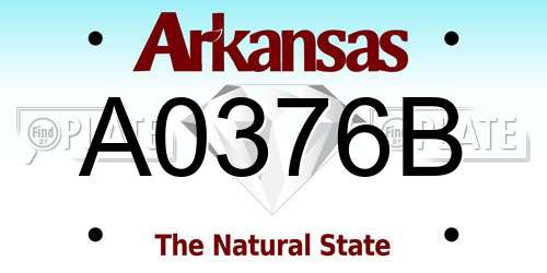 A0376B Arkansas License Plate