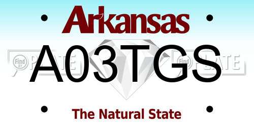 A03TGS Arkansas License Plate