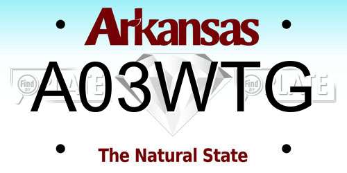 A03WTG Arkansas License Plate