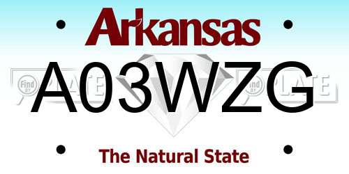 A03WZG Arkansas License Plate