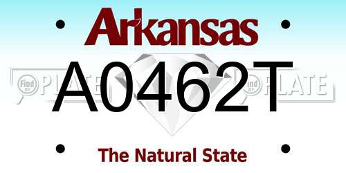 A0462T Arkansas License Plate