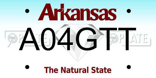 A04GTT Arkansas License Plate