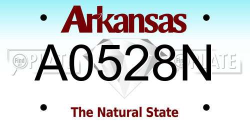 A0528N Arkansas License Plate