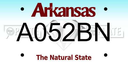A052BN Arkansas License Plate