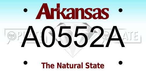 A0552A Arkansas License Plate