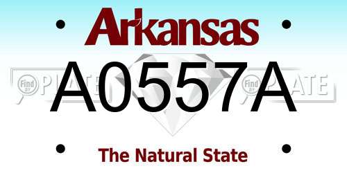 A0557A Arkansas License Plate