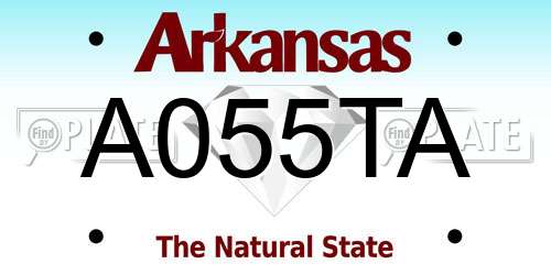 A055TA Arkansas License Plate