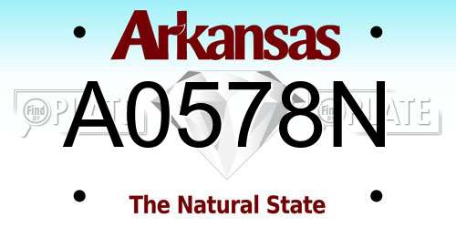 A0578N Arkansas License Plate