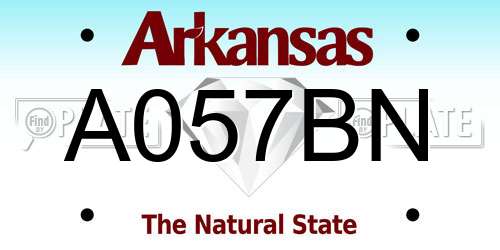 A057BN Arkansas License Plate