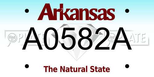 A0582A Arkansas License Plate