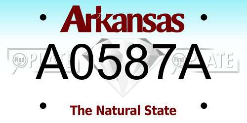 A0587A Arkansas License Plate