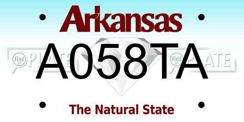 A058TA Arkansas License Plate